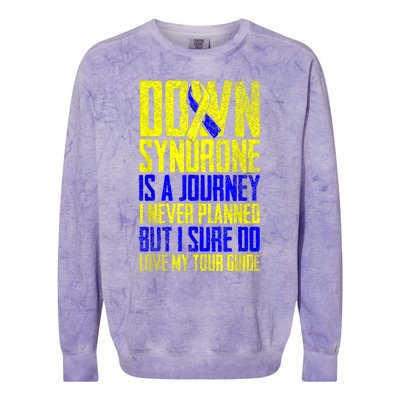 Down Syndrome Is A Journey I Love My Tour Guide T 21 March Colorblast Crewneck Sweatshirt