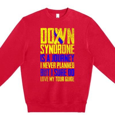 Down Syndrome Is A Journey I Love My Tour Guide T 21 March Premium Crewneck Sweatshirt