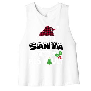 Dear Santa It Was His Fault His And Her Christmas Gift Women's Racerback Cropped Tank