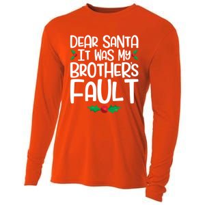 Dear Santa It Was My Brothers Fault Family Christmas Gift Cooling Performance Long Sleeve Crew