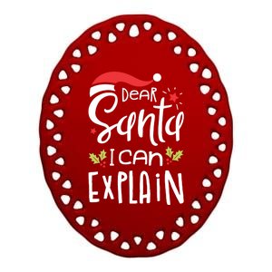 Dear Santa I Can Explain Christmas Boys Girls Xmas Gift Ceramic Oval Ornament