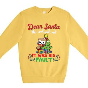 Dear Santa It Was His Fault Siblings Matching Xmas Gift Premium Crewneck Sweatshirt