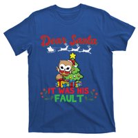 Dear Santa It Was His Fault Siblings Matching Xmas Gift T-Shirt