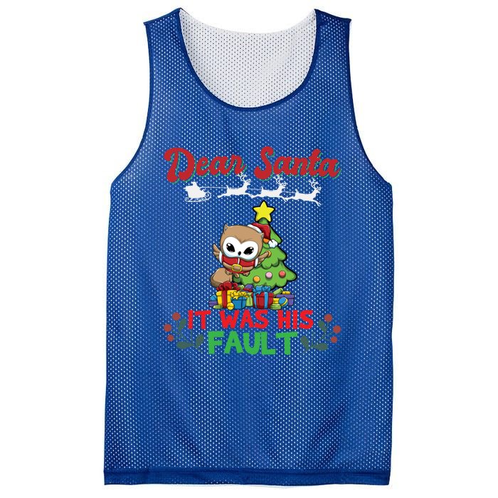 Dear Santa It Was His Fault Siblings Matching Xmas Gift Mesh Reversible Basketball Jersey Tank