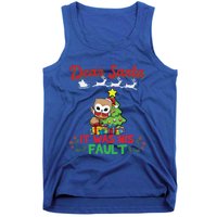 Dear Santa It Was His Fault Siblings Matching Xmas Gift Tank Top