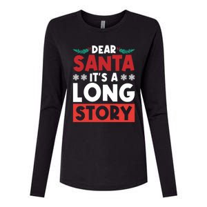 Dear Santa It’S A Long Story Cool Gift Womens Cotton Relaxed Long Sleeve T-Shirt