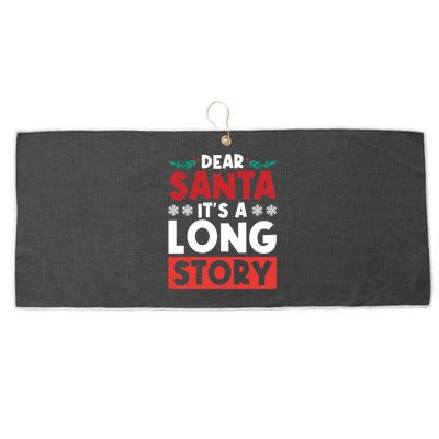 Dear Santa It’S A Long Story Cool Gift Large Microfiber Waffle Golf Towel