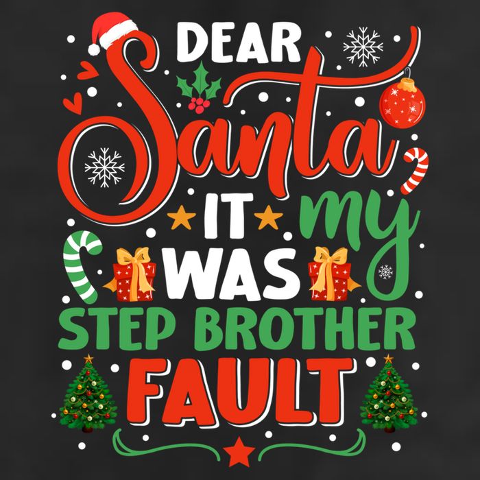 Dear Santa It Was My Stepbrother Fault Family Xmas Holyday Gift 7 Panel Mesh Trucker Snapback Hat