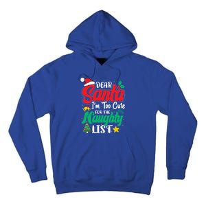 Dear Santa I'm Too Cute For Naughty List Funny Christmas Gift Tall Hoodie