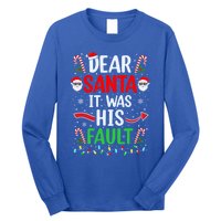 Dear Santa It Was His Fault Xmas Couples Christmas Gift Long Sleeve Shirt