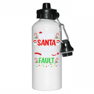 Dear Santa It Was His Fault Xmas Couples Christmas Gift Aluminum Water Bottle