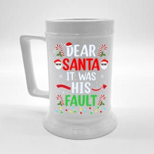 Dear Santa It Was His Fault Xmas Couples Christmas Gift Beer Stein