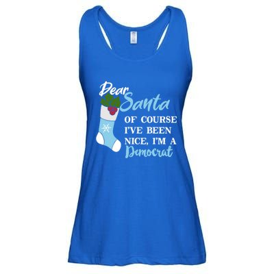 Dear Santa IVe Been Nice IM A Democrat Funny Christmas Funny Gift Ladies Essential Flowy Tank