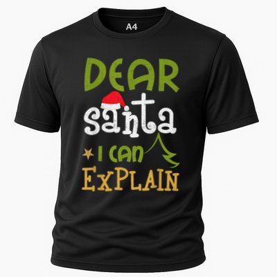 Dear Santa I Can Explain Funny Ugly Christmas Shirt Performance Shirt