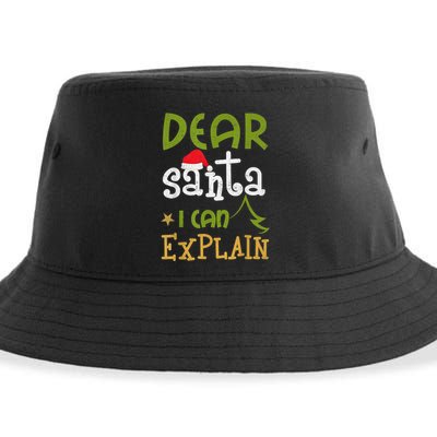 Dear Santa I Can Explain Funny Ugly Christmas Shirt Sustainable Bucket Hat