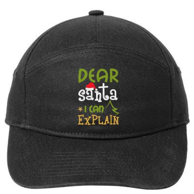 Dear Santa I Can Explain Funny Ugly Christmas Shirt 7-Panel Snapback Hat