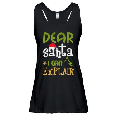 Dear Santa I Can Explain Funny Ugly Christmas Shirt Ladies Essential Flowy Tank