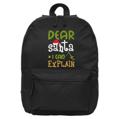 Dear Santa I Can Explain Funny Ugly Christmas Shirt 16 in Basic Backpack