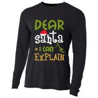 Dear Santa I Can Explain Funny Ugly Christmas Shirt Cooling Performance Long Sleeve Crew