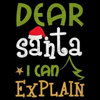 Dear Santa I Can Explain Funny Ugly Christmas Shirt Cooling Performance Long Sleeve Crew