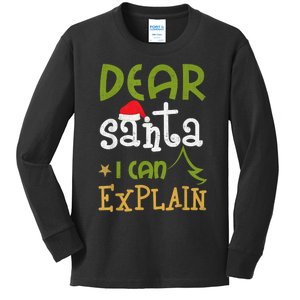 Dear Santa I Can Explain Funny Ugly Christmas Shirt Kids Long Sleeve Shirt