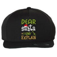Dear Santa I Can Explain Funny Ugly Christmas Shirt Wool Snapback Cap