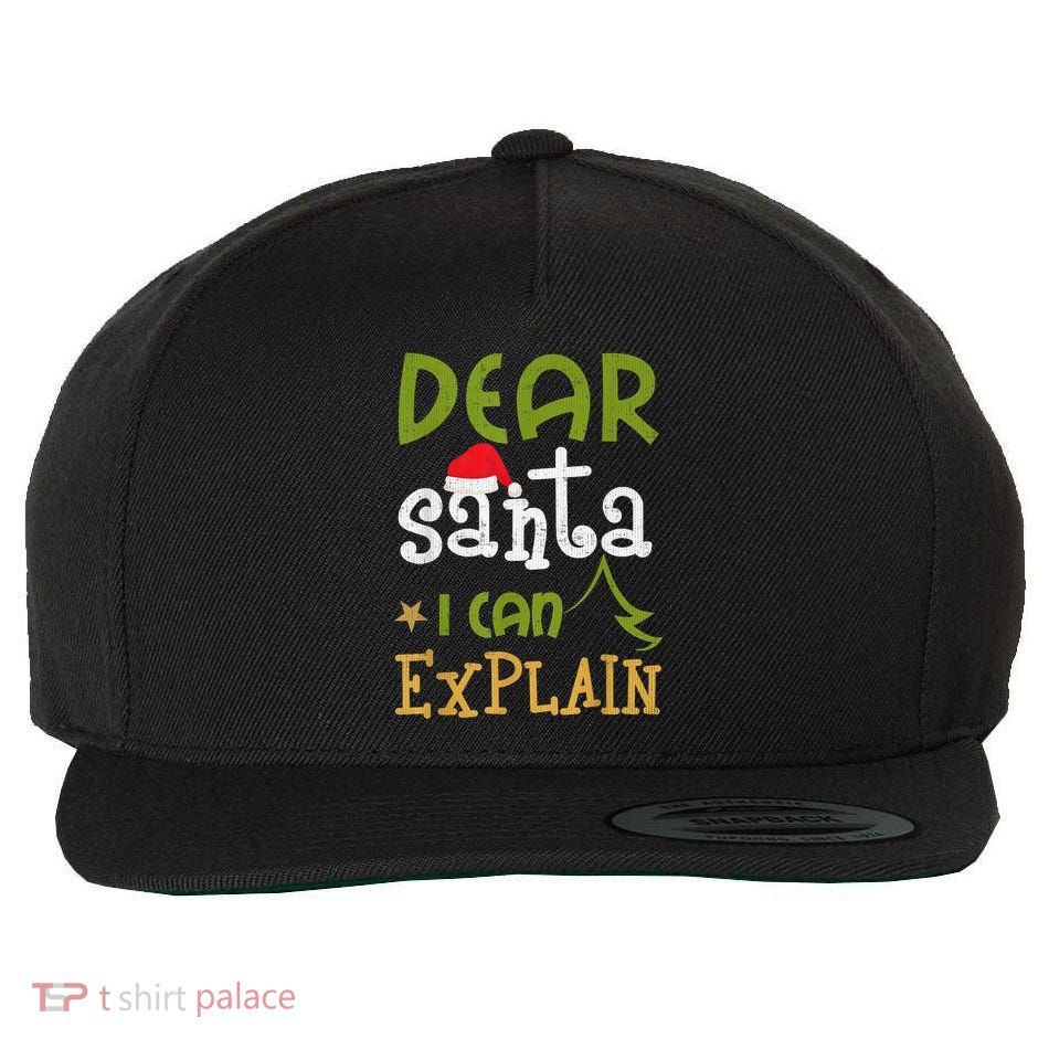 Dear Santa I Can Explain Funny Ugly Christmas Shirt Wool Snapback Cap