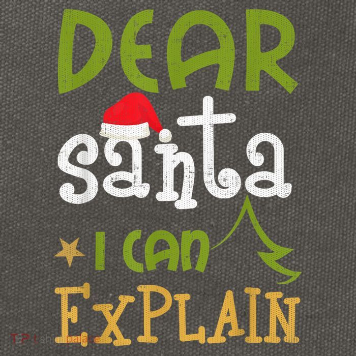 Dear Santa I Can Explain Funny Ugly Christmas Shirt Cotton Canvas Backpack