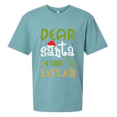 Dear Santa I Can Explain Funny Ugly Christmas Shirt Sueded Cloud Jersey T-Shirt