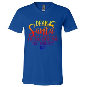 Dear Santa I'm Too Cute For The Naughty List Christmas Crew Gift V-Neck T-Shirt