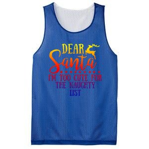 Dear Santa I'm Too Cute For The Naughty List Christmas Crew Gift Mesh Reversible Basketball Jersey Tank