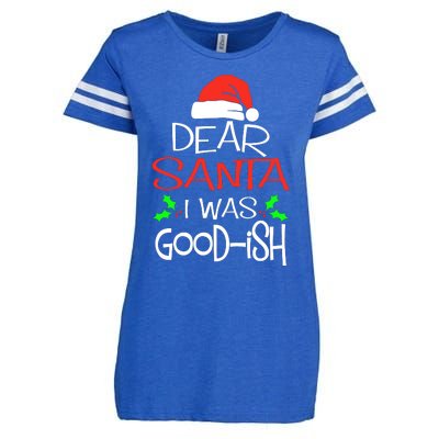 Dear Santa I Was Goodish Cute Christmas Vacation Enza Ladies Jersey Football T-Shirt