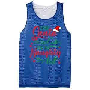 Dear Santa I'm Too Cute For The Naughty List Christmas Gift Mesh Reversible Basketball Jersey Tank