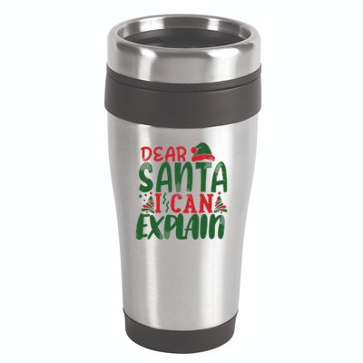 Dear Santa I Can Explain Funny Christmas Naughty 16oz Travel Tumbler