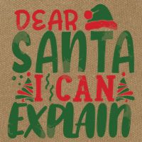 Dear Santa I Can Explain Funny Christmas Naughty Cotton Canvas Backpack