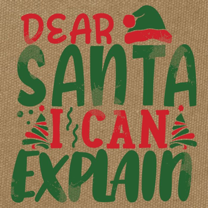 Dear Santa I Can Explain Funny Christmas Naughty Cotton Canvas Backpack