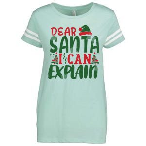 Dear Santa I Can Explain Funny Christmas Naughty Enza Ladies Jersey Football T-Shirt