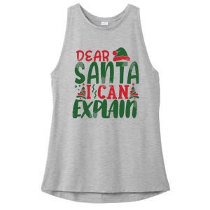 Dear Santa I Can Explain Funny Christmas Naughty Ladies PosiCharge Tri-Blend Wicking Tank