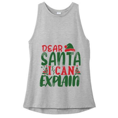 Dear Santa I Can Explain Funny Christmas Naughty Ladies PosiCharge Tri-Blend Wicking Tank