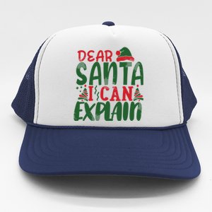 Dear Santa I Can Explain Funny Christmas Naughty Trucker Hat