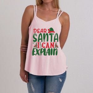 Dear Santa I Can Explain Funny Christmas Naughty Women's Strappy Tank