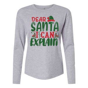 Dear Santa I Can Explain Funny Christmas Naughty Womens Cotton Relaxed Long Sleeve T-Shirt