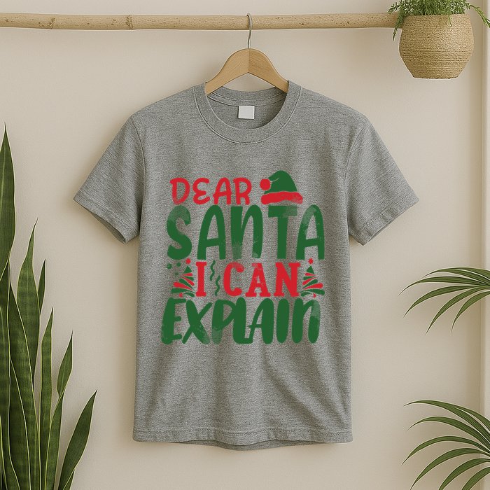Dear Santa I Can Explain Funny Christmas Naughty T-Shirt