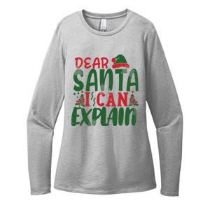 Dear Santa I Can Explain Funny Christmas Naughty Womens CVC Long Sleeve Shirt