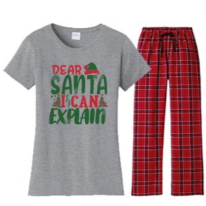 Dear Santa I Can Explain Funny Christmas Naughty Women's Flannel Pajama Set