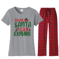 Dear Santa I Can Explain Funny Christmas Naughty Women's Flannel Pajama Set