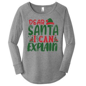 Dear Santa I Can Explain Funny Christmas Naughty Women's Perfect Tri Tunic Long Sleeve Shirt