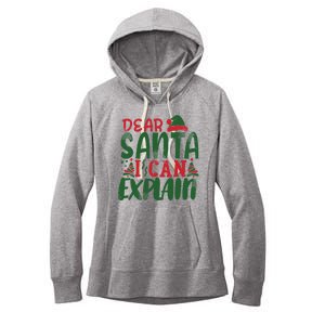 Dear Santa I Can Explain Funny Christmas Naughty Women's Fleece Hoodie