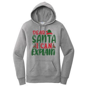 Dear Santa I Can Explain Funny Christmas Naughty Women's Pullover Hoodie