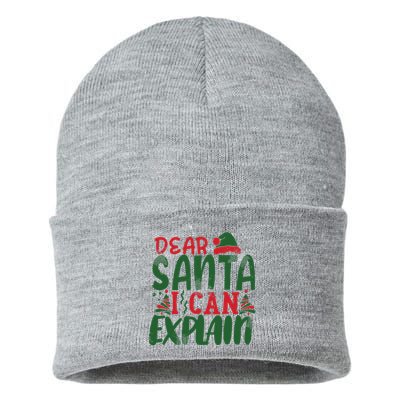 Dear Santa I Can Explain Funny Christmas Naughty Sustainable Knit Beanie